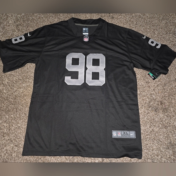 #98 Max Crosby Raiders Black Jersey Mens - Picture 2 of 3